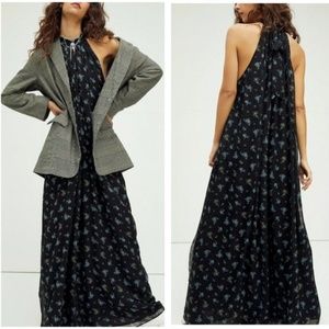 NWT Free People Edge of Love Jumpsuit Floral Black Oversized